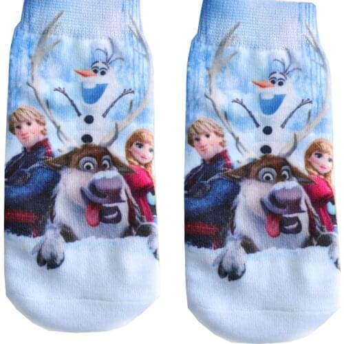 2021 New Anna Elsa Cotton Boys Girls Socks 3D Princess Print Socks Kids Cartoon Children Kids Funny Socks 1-10Years