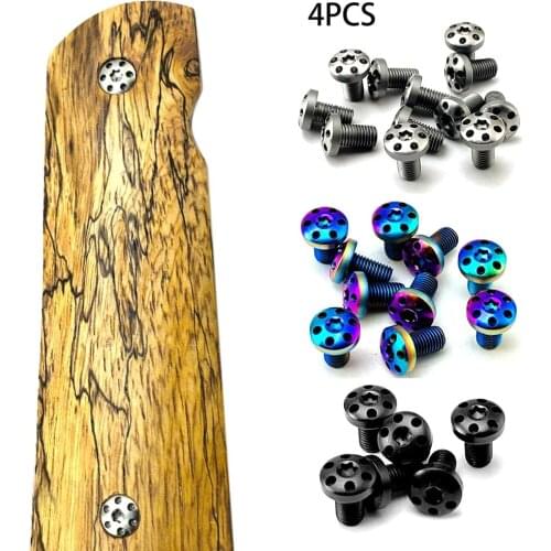 4pcs T8 Torx Key Portable CNC Machined DIY Outdoor Grips Screw Easy Install Handle Replacement Parts Stainless Steel For 1911
