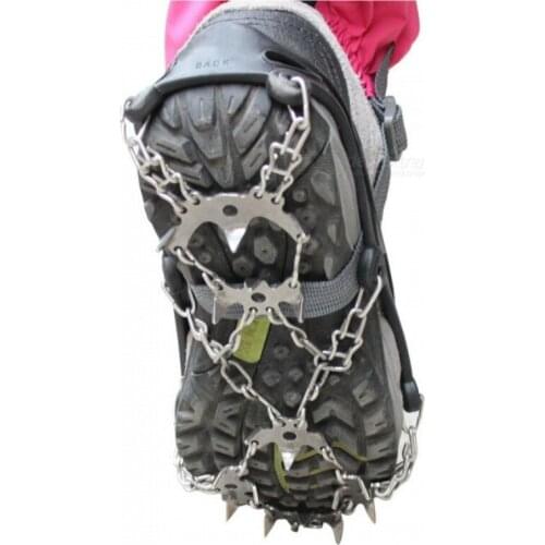 18-tooth Non-slip Ice Snow Climbing Anti-slip Shoe Covers Spike Cleats Crampons Stainless Steel Cleat Crampons With Tie Belts