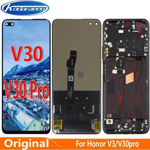 With Frame 6.57" For Huawei Honor V30 Pro LCD Glass Display Touch Digitizer Original Screen V30 LCD Screen OXF-AN00 OXF-AN10