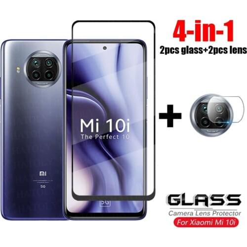 4-in-1 For Glass Xiaomi Mi 10i 5G Full Cover Tempered Glass Mi 10 10T Lite Pro 5G Camera Lens Screen Protector Mi 10i 5G Glass