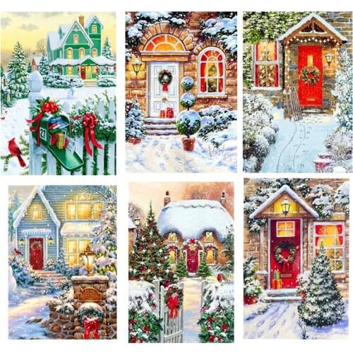 DIY Christmas Diamond Painting 5d Diamond Embroidered Full Round Diamond Mosaic art Christmas Home Decoration