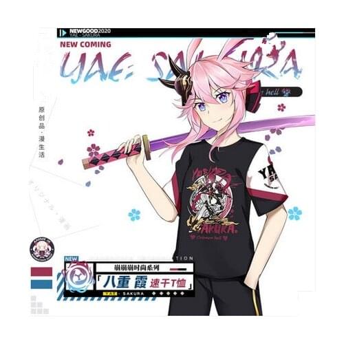 Anime Honkai Impact 3 Fu Hua Loose Short Sleeve T-shirt Cosplay Costumes Men Women Summer New Loose Unisex Casual pullover Tops