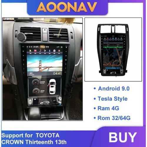 AOONAV 13.6 inch car GPS Radio GPS navigation for-TOYOTA CROWN Thirteenth 13th multimedia player vertical screen Android 9.0