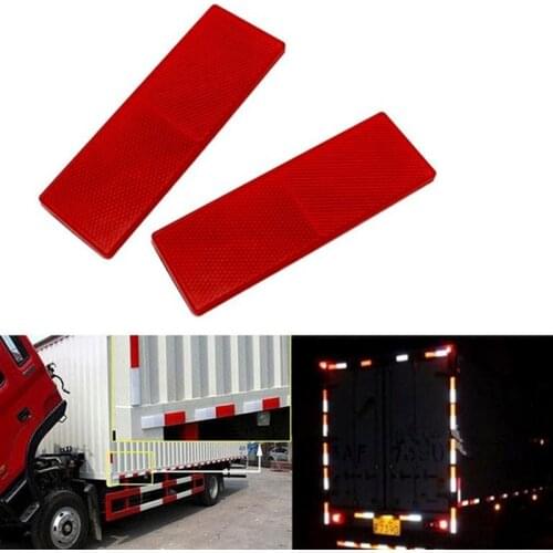 Car sticker Red Or White Adhesive Plastic Reflector Reflective Warning Plate Stickers Sign For Car SUV Truck Motorcycle Safety