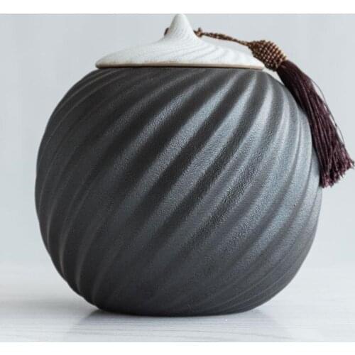 Large Ceramics Tea Caddy Chinese Pottery Sealed Containers Travel Tea Bag Storage Box Coffee Canister Kitchen Spice Organizer