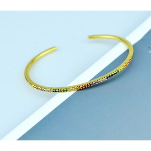 Micro-Inlaid Zircon Copper Bracelet Bangles Luxury Gold Cuff Bracelet for Women Cuff Bangles Jewelry Gift Girls Drop Shipping