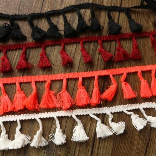 CHENGBRIGHT High Quality 5 Yard 5CM Long Polyester Lace Tassel Flower Window Cloth Lace Wedding Accessories Textile Tassels
