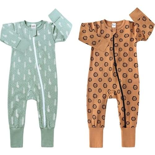 Newborn Baby Romper Girls Boys Cartoon Clothes for Kids Long Sleeve Zipper Autumn Rompers Jumpsuit Outfits Costumes