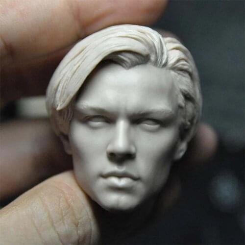 DIY Unpainted Head Sculpt 1/6 Jack Leonardo Head Sculpt PVC Male Soldier Head Carving Fit 12'' Action Figure Body