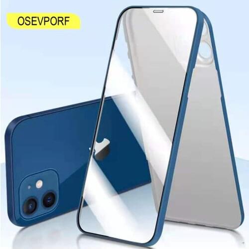 For iPhone 12 Mini 12 Pro Max 360 Full Protection Double-sided Tempered Glass Full Cover Case Shockproof Coque for iPhone 12 Pro