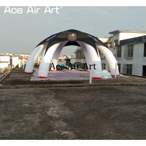 Hot sale 8 m diameter Halloween inflatable spider structure dome tent, spider tent with 6 legs for trade show or car exhibitions