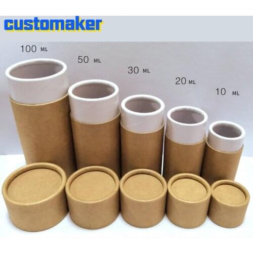 50pcs custom LOGO Cardboard Tubes with Caps Kraft paper tube for essential oil 10-100OZ coffee Tube Container Holder for present