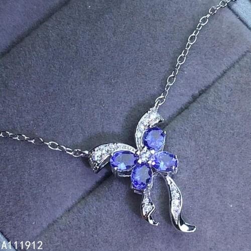 KJJEAXCMY fine jewelry natural Tanzanite 925 sterling silver women pendant necklace chain support test popular