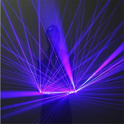 SJ78 Purple blue laser gloves party club robot man wears dj laser projector 4pcs laser heads led costumes dance gloves lighted