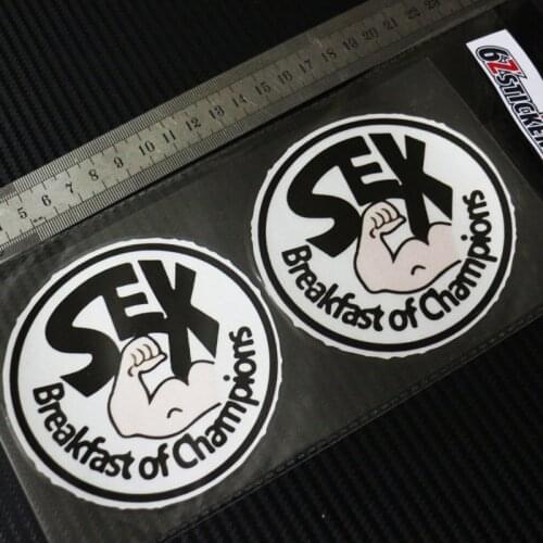 Sixsub James Hunt SEX BREAKFAST OF CHAMPIONs Racing Formula Decal moto Reflective stickers decals waterproof sunscreen x2