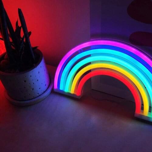 Metable Rainbow Neon Light LED Signs Wall Light Battery or USB Operated for The Home Kids Room Bar Birthday Party,Wedding decor