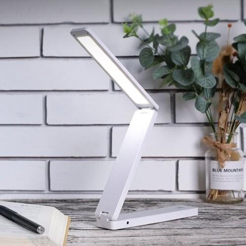 LED Table Lamp Foldable Desk Lamp Touch Dimming Office Light USB Battery Dual Power Supply Eye Protection Portable Reading Lamp