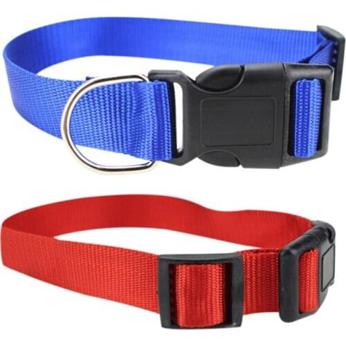 Pet Collar Durable Nylon Dog Collar Solid Color Adjustable Puppy Lead Collar for Small Medium Large Dogs Pet Walking Supplies