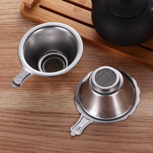 1PC New Silver Stainless Steel Double-layer Tea Strainer Filter Fine Mesh Tea Reusable Teaware Strainer Kitchen Tools & Gadgets