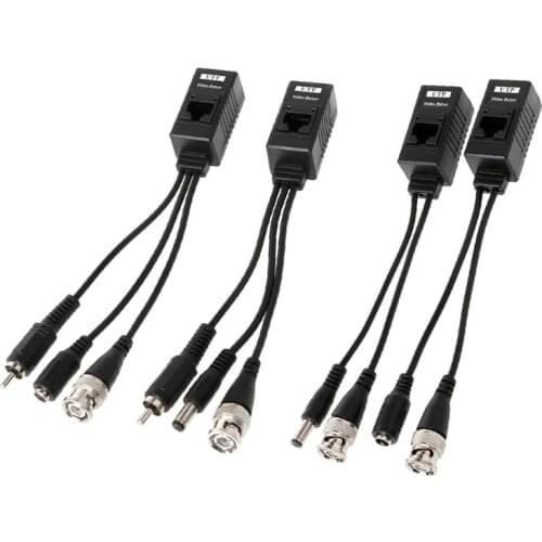 1 Pair BNC To RJ45 Passive Video Power + Audio Balun Transceiver For CCTV Camera Passive 2 in 1 or 3 in 1 Optional