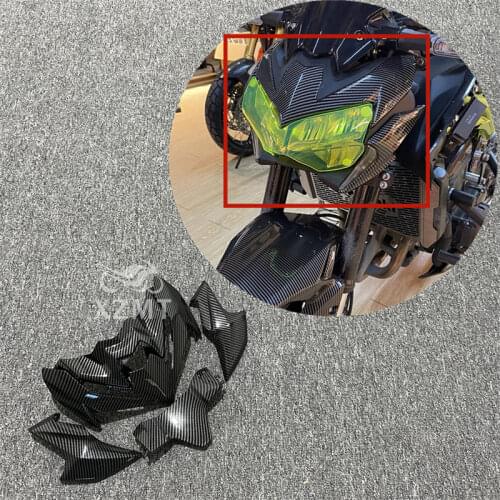 Motorcycle Front Upper Nose Headlight Fairing Cowls Cover Set ABS For KAWASAKI Z 900 ZR900 2020 2021 Z900 Accessories