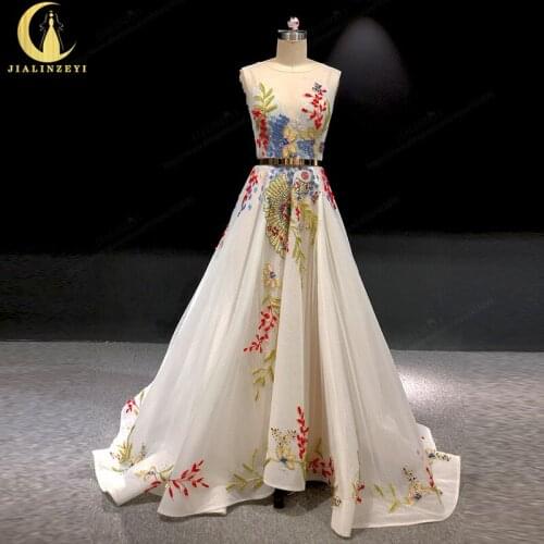 Rhine Real picture colorful beads Georges Hobeica платья женские dress women evening dress long formal dresses