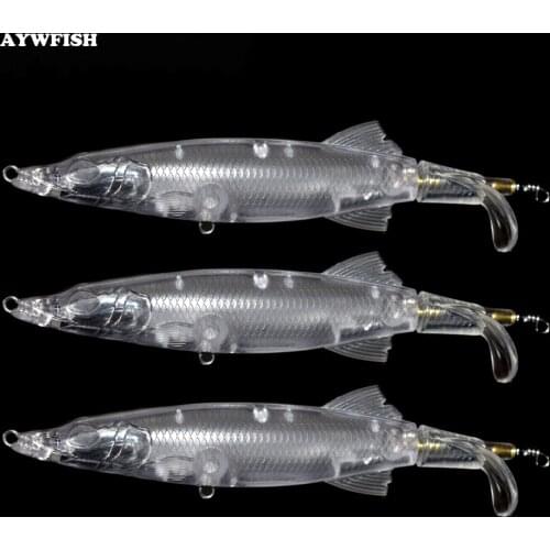 Blank Topwater Pike Lure 12.5cm 13.5g Unpainted Wobbler Bait Transparent Body Fishing Lure For Fishing Pike Baits Shads Tackle