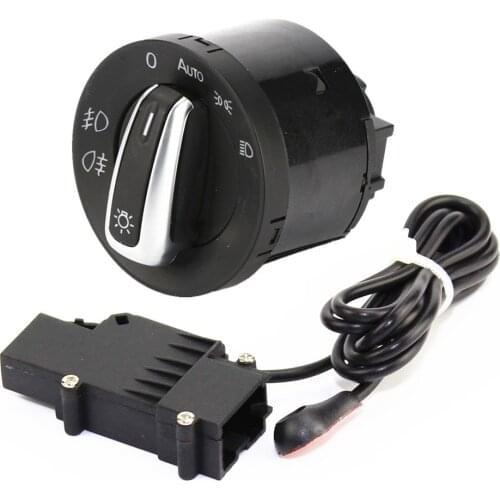 RWSYPL Chrome Auto Headlight Switch Fog Head Light Lamp Knob Kit 5ND941431B For Golf 5 6 MK5 MK6 Passat B6 B7 CC Touran Tiguan