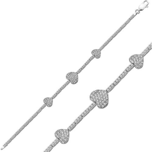 Silverlina Silver Three Heart Water Ways Women 'S Bracelet
