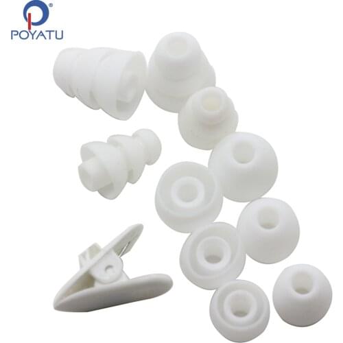 POYATU Replacement Silicone Ear Tips For MEE Audio M6 M6P M6 PRO M7P S6P X6 M3P Models In-ear Earphones Eartips Ear Pads White