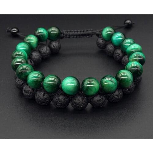 Szelam 2020 New Bracelets 8mm Double Frosted Stone Double Braided Rope Beaded bracelet Yoga Bracelets SBR190106