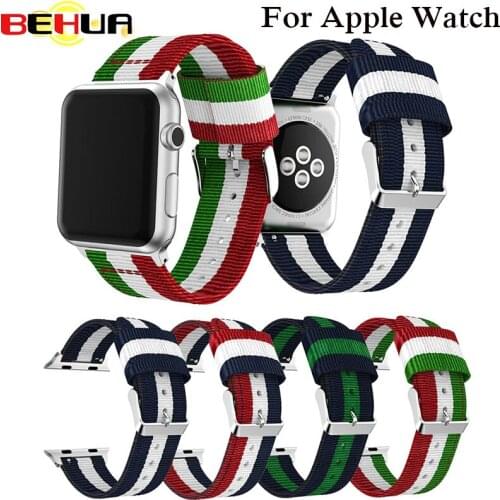 Woven nylon strap for apple watch band 42mm/38mm watch strap for iwatch series 3/2/1 wrist band bracelet belt band correa reloj