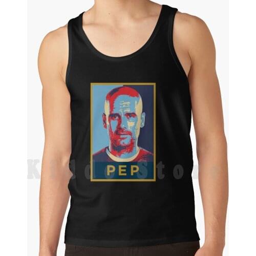 Pep Guardiola Artwork Tank Tops Vest 100% Cotton Football Pep Pep Guardiola Guardiola Soccer Man City City City Aguero