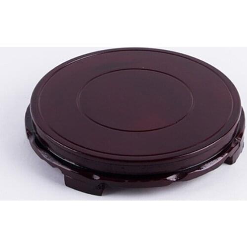 23cm Diameter Real Solid Wood Carving Vase Base Buddha Incense Flowerpot Wood Carving Teapot Base Feng Shui Home Decoration