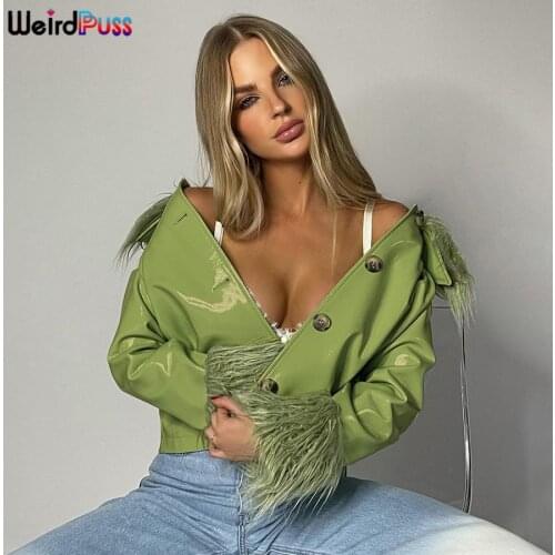 WEIRD PUSS Women's Jackets With Fur