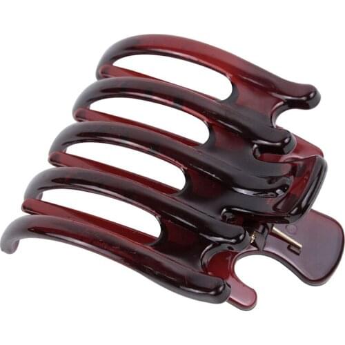 Women Lady Girls Non Slip Grip Large Claw Hair Clip Clamp,Coffee