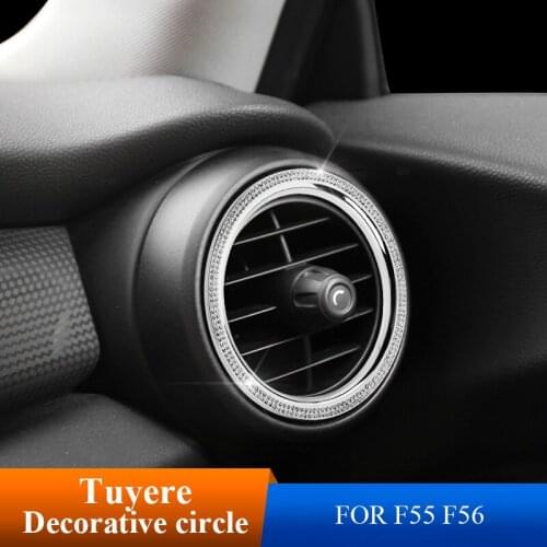 1Pcs Simulation Diamond Car Interior Air Outlet Decorative Circle Car Sticker Car Styling For BMW MINI Cooper One F55/F56 JCW