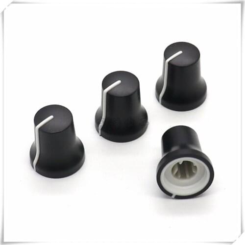 10 Pieces Plastic Half Shaft Knob Diameter 18mm Height 19mm Potentiometer Encoder 90 Degrees Knob D-Shaped Inner Hole 6mm
