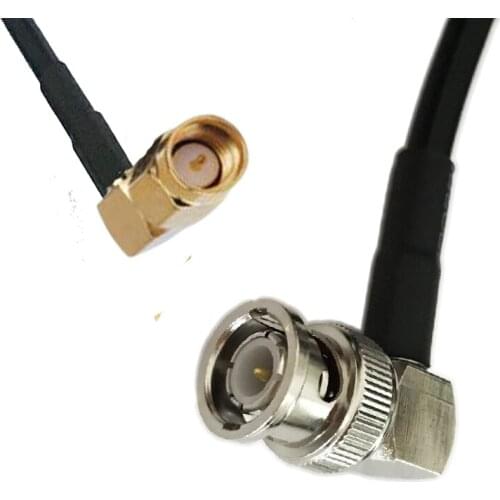 10pcs SMA - BNC Connector SMA Male RA to BNC Male Right Angle RF Antenna Extension coax Cable RG174 10/15/20/30/50cm 1/2/3/5m