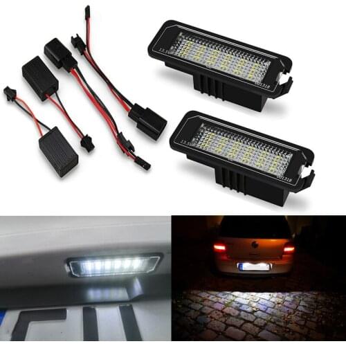 2pcs Error free LED License Number Plate Light lamp for Skoda Superb SEAT Altea Leon License Number Plate
