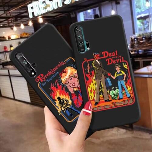 Halloween Satan Vintage Lets Summon Demons Graphic Black soft phone case for HUAWEI P20 Pro P30Lite P30Pro P40Lite P40Pro