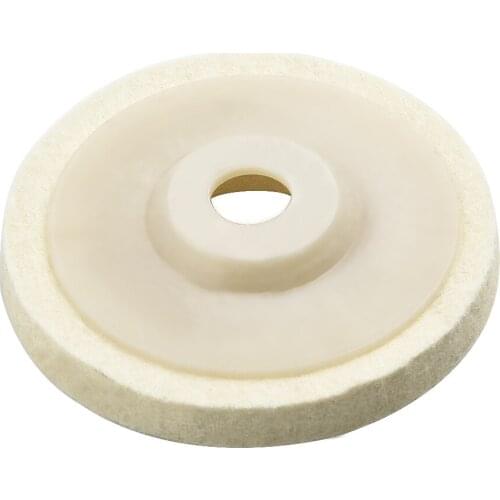 For Car Woodwork 12mm Wool Felt Beige Buffing Disc Rotary Round For angle grinder 4inch Replacement Sale Useful Polishing
