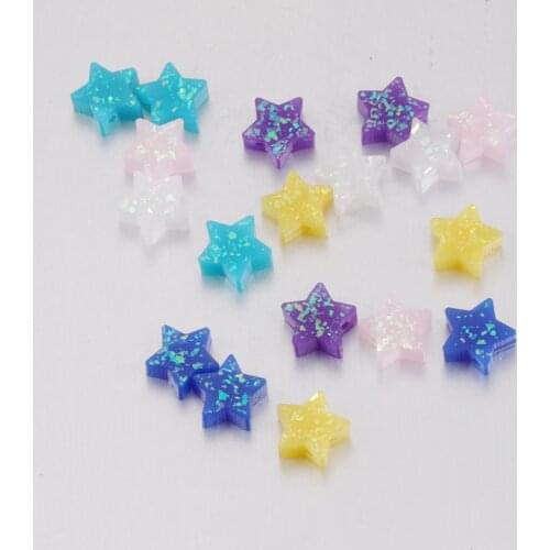 Fnixtar New Synthetic Opal Pentagram Beads DIY Jewelry Craft 11.5mm Five-pointed Star Opal Stone Hole Size 1.5mm 20Piece/lot