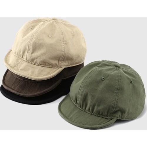 Short Brim Cap Water Washed Baseball Cap Solid Color Man Hat Fashion Womens Caps Retro Baseball Hats Soft Edge Comfortable
