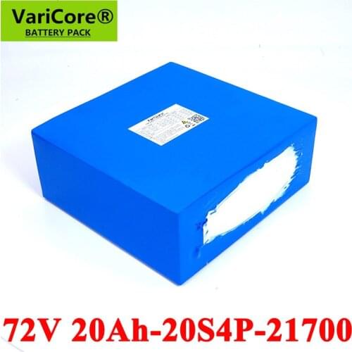 VariCore 74V 20Ah 20S4P 1500W 2500W E-bike battery 21700 72V electric scooter lithium battery with BMS Protection