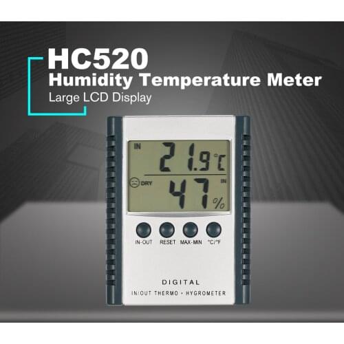Mini Digital Humidity Temperature Meter LCD Display Hygrometer Thermometer Sensor Indoor Outdoor Calender Clock -50-70C