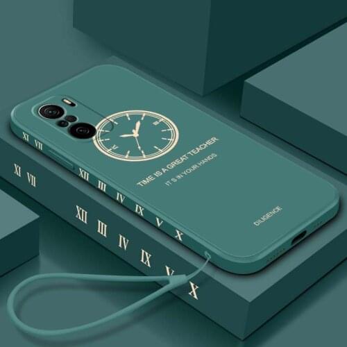 For Xiaomi POCO F3 Case Soft Liquid silicone clock Skin protective Back Cover Case For Xiaomi POCO F2 Pro F3 full cover shell