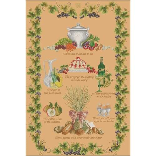 Food Atlas patterns counted 11CT 14CT Cross Stitch Set Wholesale DIY Cross-stitch Kit Embroidery Needlework Home Deco
