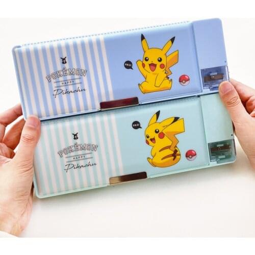 Plastic Pencil Cases Cute Cartoon Pencil Case Kawaii Pupil Pencil Bags Student Stationery Box with Bookshelve School Supplies